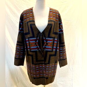 Tribal Print Cardigan Coat
